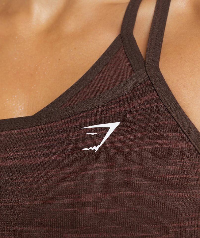 Women's Gymshark Adapt Marl Seamless Sports Bra Dark Brown | CA 61A580